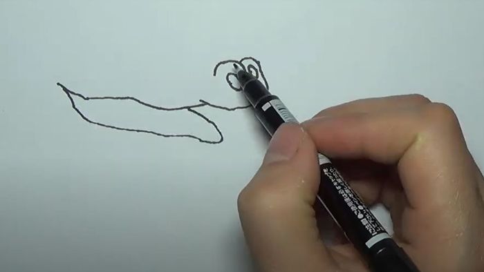 Vẽ cá sấu - Phác thảo đầu cá - Bước 2