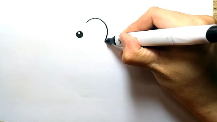 Vẽ chú voi dễ thương vẽ phần đầu chú voi