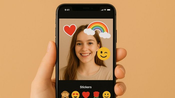 Đặt sticker ở vị trí hợp lý để tạo nên bức ảnh cân đối và hài hòa