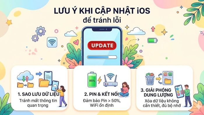 Những lưu ý quan trọng khi cập nhật iOS