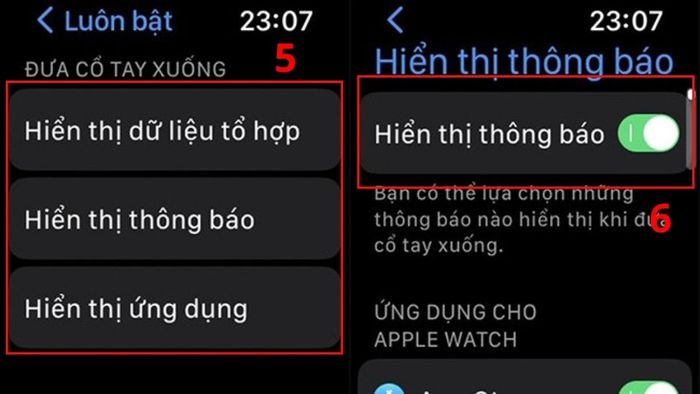 Tùy chỉnh thông báo để tắt Always On Display, vừa tiết kiệm pin vừa vẫn giữ thông tin cần thiết trên Apple Watch.
