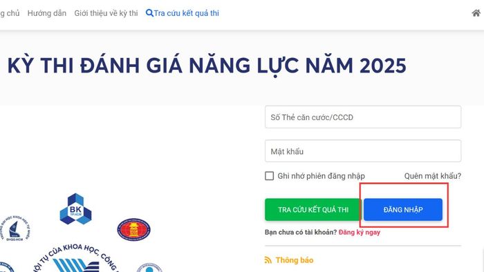 Hướng dẫn chi tiết các bước đăng nhập thinangluc.vnuhcm.edu.vn - Phần 3