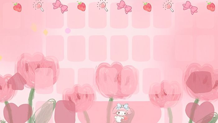 Mẫu hình nền bàn phím cute mang hơi thở tự nhiên, mộc mạc