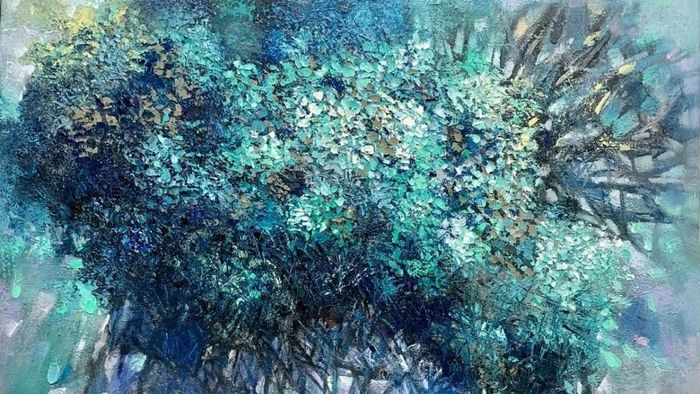 Tranh trừu tượng rực rỡ sắc màu.