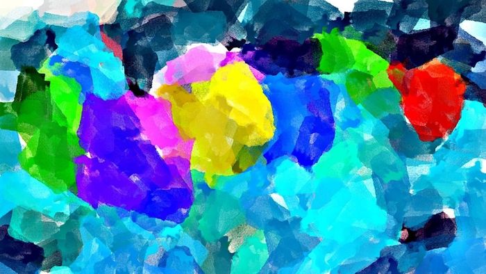 Tranh trừu tượng mang phong cách tự do, phóng khoáng.