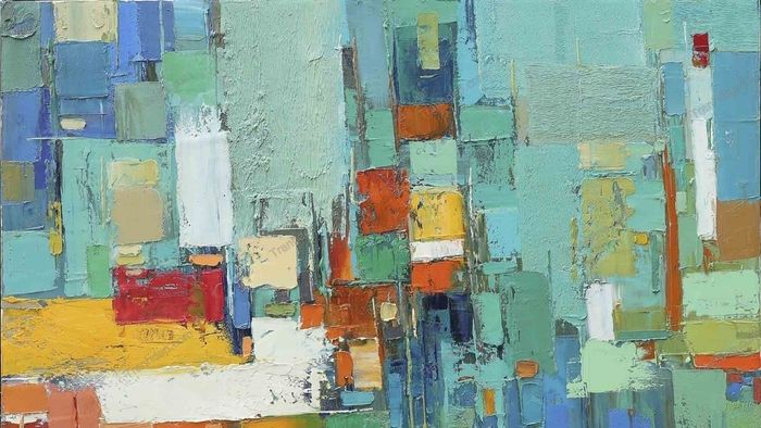 Tranh trừu tượng mang nét mạnh mẽ.