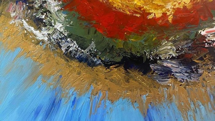 Tranh trừu tượng mang nét kỳ ảo.