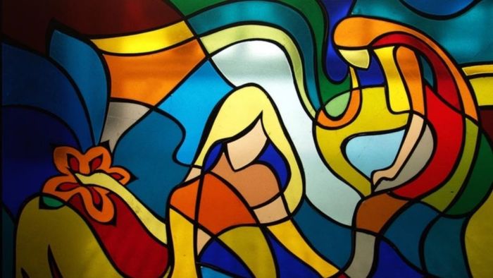 Tranh trừu tượng đượm vẻ tĩnh lặng.