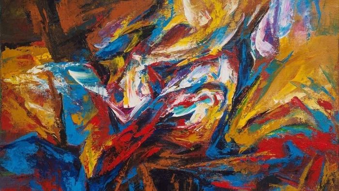 Tranh trừu tượng đầy bí ẩn.