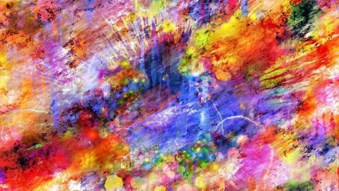 Tranh trừu tượng tràn ngập cảm hứng sáng tạo.