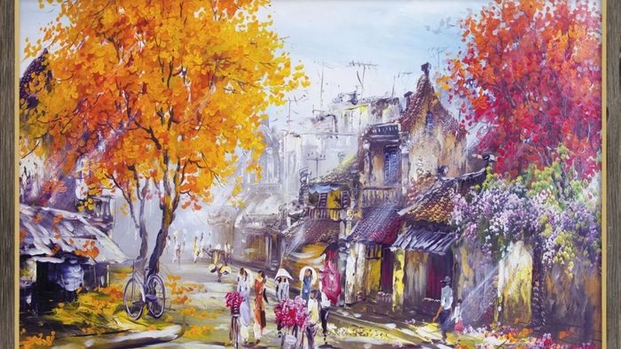Tranh vẽ về Hà Nội hoài niệm, gợi nhớ về những ký ức xưa.