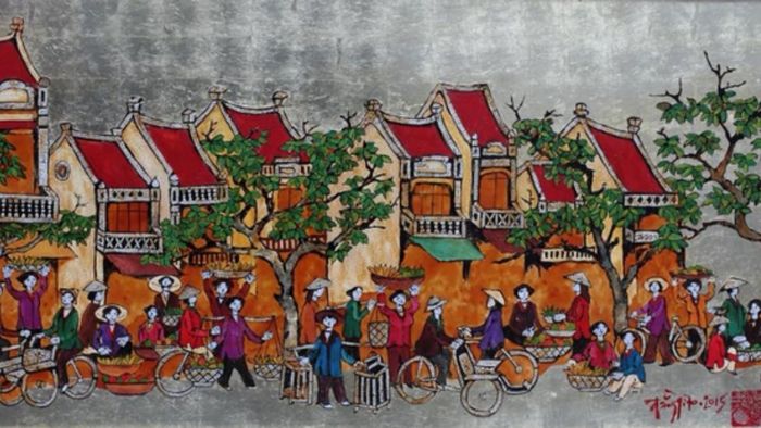 Tranh vẽ về Hà Nội toát lên vẻ đẹp rạng rỡ, đầy sức sống.