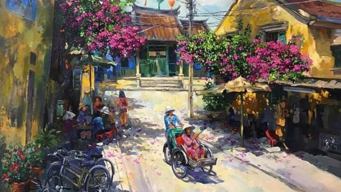 Tranh vẽ về Hà Nội mang đến cảm giác gần gũi và thân thiện, như một mảnh đất hiền hòa mến khách.