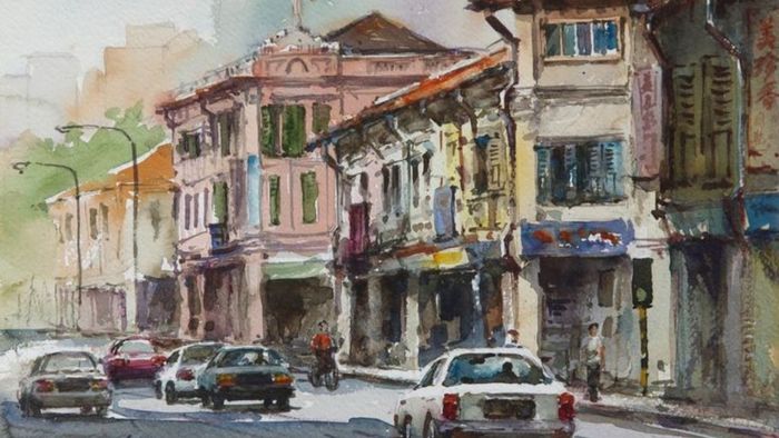 Tranh vẽ về Hà Nội giản dị, mộc mạc nhưng đầy cuốn hút.