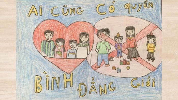 Vẽ tranh về bình đẳng giới với thông điệp công bằng sâu sắc.