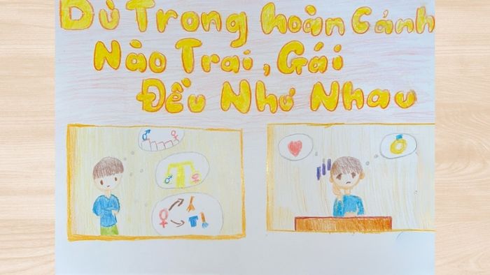 Vẽ tranh bình đẳng giới với sự hòa hợp giữa các yếu tố, tạo nên một tổng thể đầy tính nhân văn
