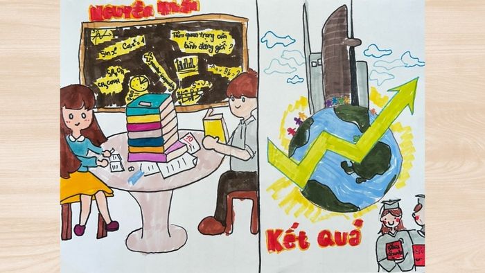 Vẽ tranh bình đẳng giới thể hiện sự phát triển bền vững của xã hội trong vấn đề bình đẳng giới