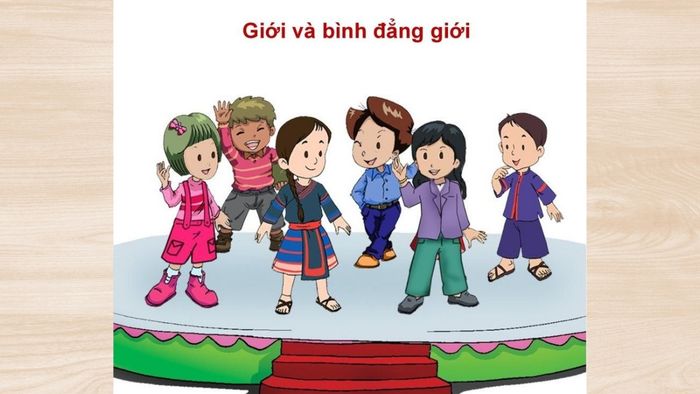 Tranh vẽ về bình đẳng giới thể hiện sự công bằng rõ ràng trong xã hội.