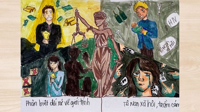 Vẽ tranh bình đẳng giới thể hiện sự bình yên và hòa hợp