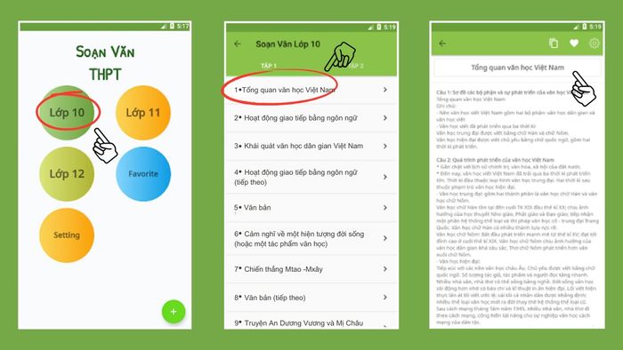 Ứng dụng giải bài tập Văn dễ sử dụng.
