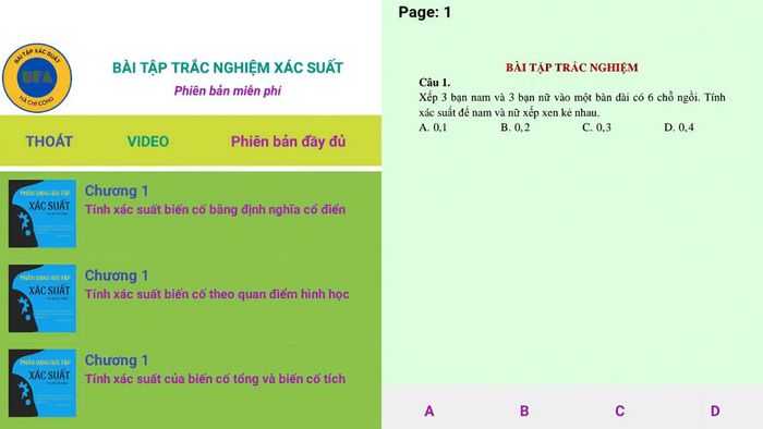 Ứng dụng giải bài tập Nguyên lý thống kê chính xác.
