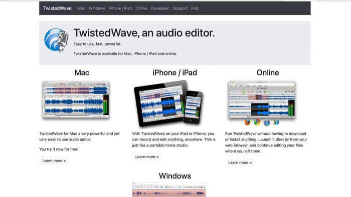 Công cụ chỉnh sửa nhạc cụ trên Google - twistedwave.com