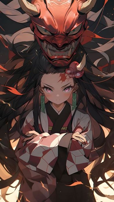 Hình nền Nezuko rạng ngời với sắc thái tươi sáng