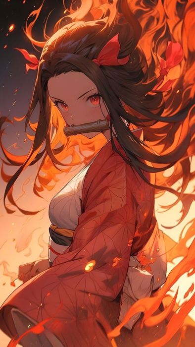 Hình nền Nezuko nhẹ nhàng thoảng qua, đầy thư thái