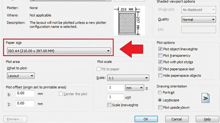 Cách nhanh nhất để chọn kích thước A2 trong AutoCAD