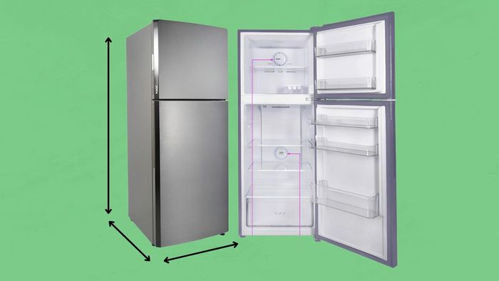 Kích thước của tủ lạnh 2 cánh