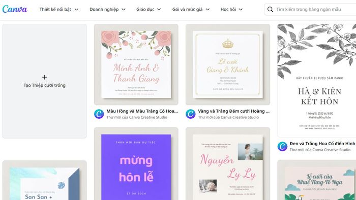 Thiết kế thiệp cưới online đẹp mắt.