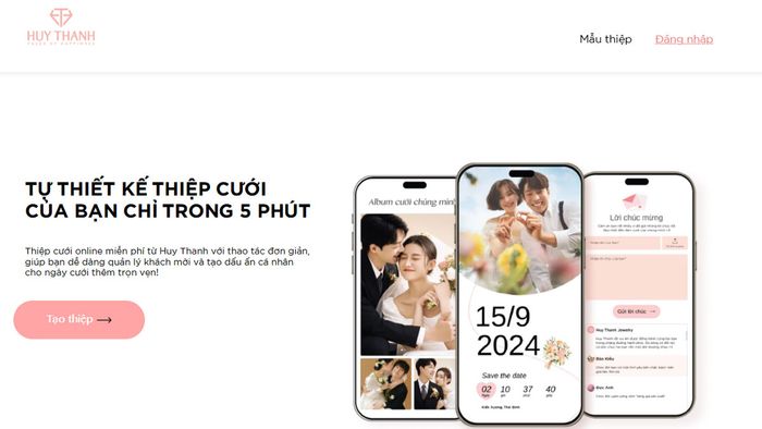 Tạo thiệp cưới online chuyên nghiệp.