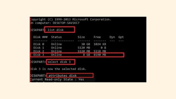 Sử dụng công cụ DiskPart bước 3