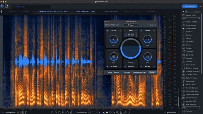 Phần mềm lọc tạp âm iZotope RX10 là một trong những công cụ mạnh mẽ và phổ biến nhất trong việc xử lý âm thanh, giúp loại bỏ tạp âm một cách hiệu quả.
