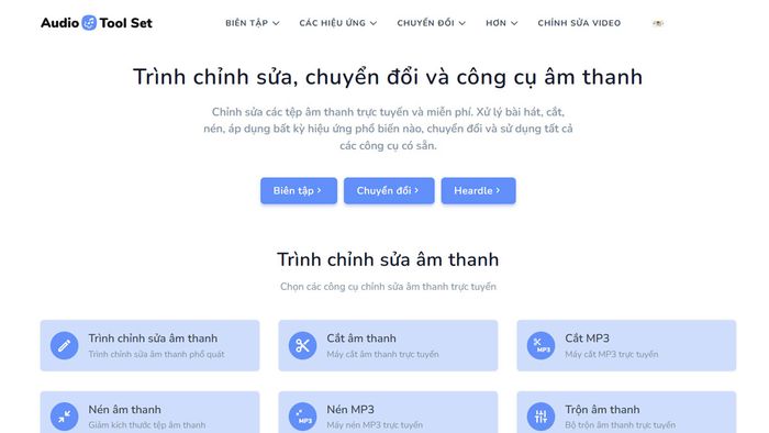Phần mềm lọc tạp âm Audiotoolset.com