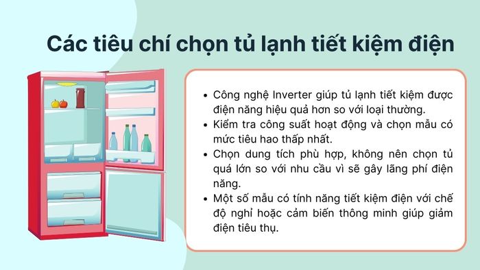 Các yếu tố cần lưu ý khi chọn tủ lạnh tiết kiệm điện