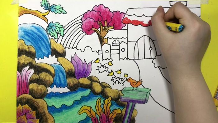 Hướng dẫn vẽ tranh ngôi nhà mơ ước tuyệt đẹp, từ những bước cơ bản đến hoàn thiện.