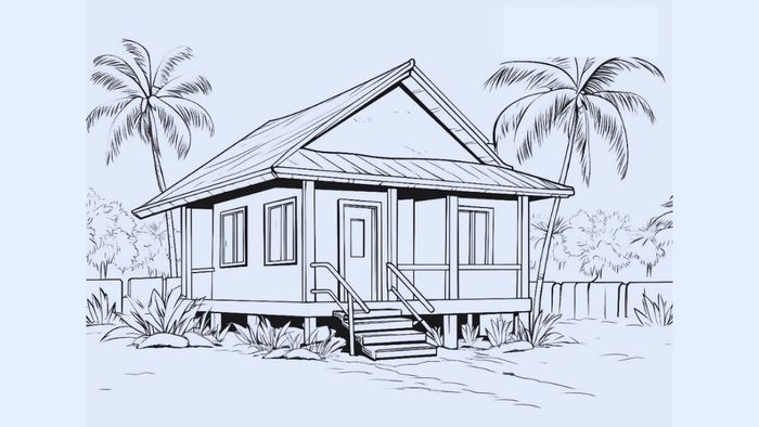 Tranh vẽ ngôi nhà ước mơ với vẻ đẹp huyền ảo, lãng mạn và đầy tưởng tượng.