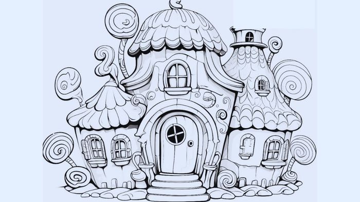 Tranh vẽ ngôi nhà ước mơ thanh lịch, nhẹ nhàng và đầy vẻ đẹp tinh tế, tạo cảm giác dễ chịu và thư giãn.