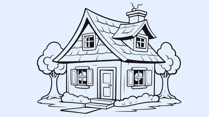 Tranh vẽ ngôi nhà ước mơ mang đến một không gian ấm áp, nơi tình yêu và sự ấm cúng luôn hiện diện.