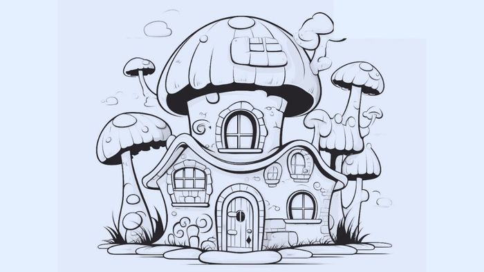 Tranh vẽ ngôi nhà ước mơ sang trọng, tỏa sáng với vẻ đẹp quý phái và tinh tế.