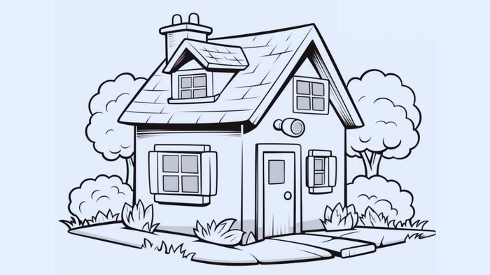 Tranh vẽ ngôi nhà ước mơ ấn tượng, để lại dấu ấn mạnh mẽ trong lòng người xem.