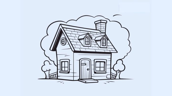 Tranh vẽ ngôi nhà ước mơ hiện đại, thể hiện sự tinh tế và phát triển trong thiết kế sống hiện đại.