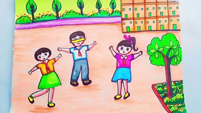 Vẽ tranh về tình bạn dễ thương và dễ mến.