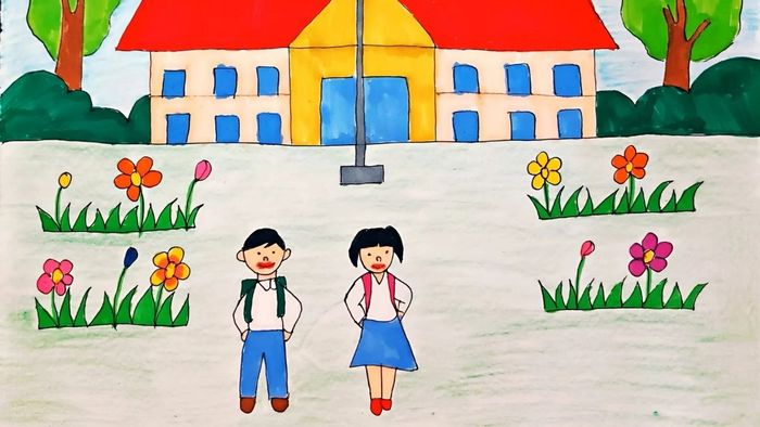 Vẽ tranh về tình bạn gắn bó và khăng khít.
