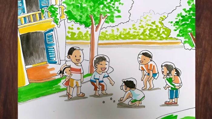 Vẽ tranh về tình bạn đầy lạc quan và hy vọng.