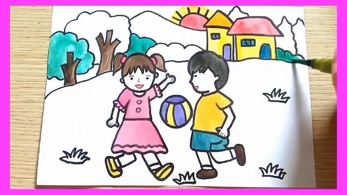 Vẽ tranh về tình bạn đơn giản và gần gũi.