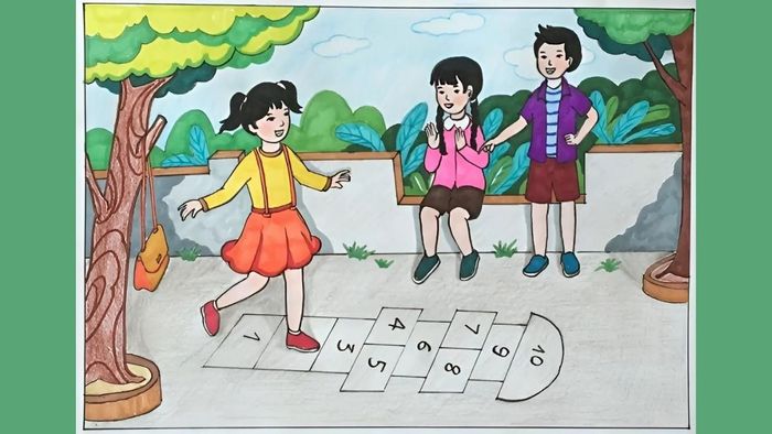 Vẽ tranh về tình bạn tràn đầy sắc màu tươi sáng.