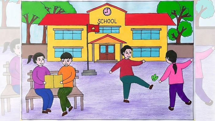Vẽ tranh về tình bạn ngập tràn niềm vui.