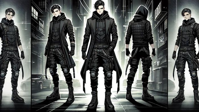Thiết kế quần áo anime với phong cách năng động, linh hoạt.